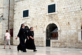 Nuns walking in the Placa Luza, Dubrovnik, Croatia,